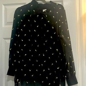 Cabi - Black sheer floral shirt - Size S